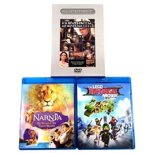 Kids Movie Lot: Labyrinth DVD, LEGO Ninjago & Narnia Dawn Treader Blu-Rays